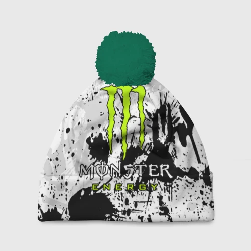 Шапка 3D c помпоном Monster energy