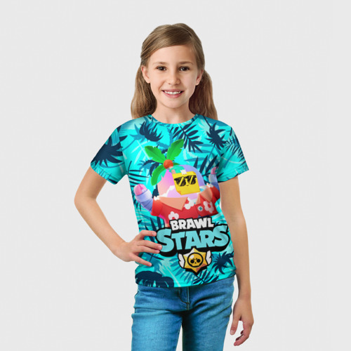 Детская футболка 3D Brawl Stars tropical Sprout, цвет 3D печать - фото 5