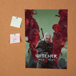 Постер с принтом The Witcher 5-летие для любого человека, вид спереди №2. Цвет основы: белый