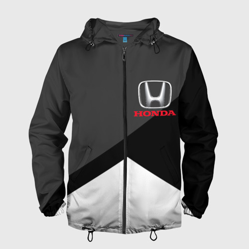 Мужская ветровка 3D Honda хонда, цвет черный