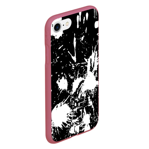 Чехол для iPhone 7/8 матовый ABSTRACT, цвет малиновый - фото 3