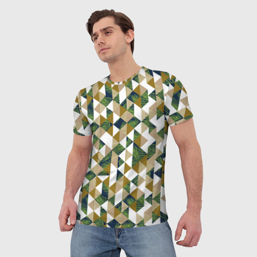 Мужская футболка 3D Хипстерские треугольники, цвет 3D печать - фото 3