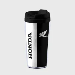 Термокружка-непроливайка Honda хонда чёрнобелый