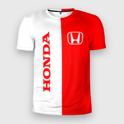 Мужская футболка 3D Slim Honda red-white