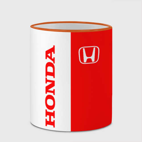 Кружка с полной запечаткой Honda red-white, цвет Кант оранжевый - фото 4