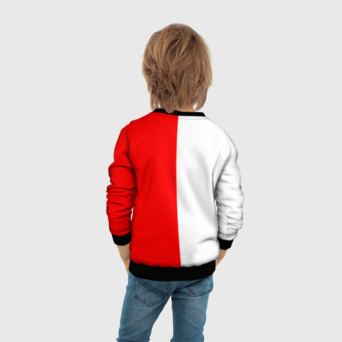 Детский свитшот 3D с принтом Honda red-white, вид сзади #2