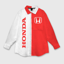 Мужская рубашка oversize 3D Honda red-white