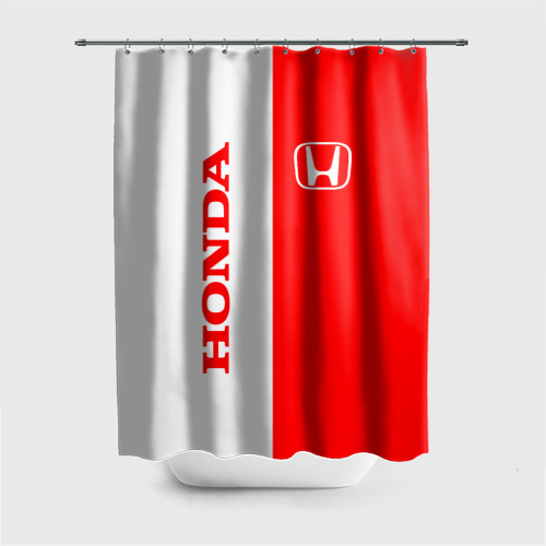 Штора 3D для ванной Honda red-white