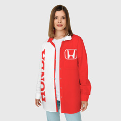 Женская рубашка oversize 3D Honda red-white - фото 2