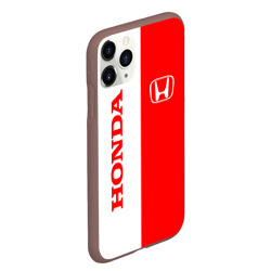 Чехол для iPhone 11 Pro Max матовый Honda red-white - фото 2