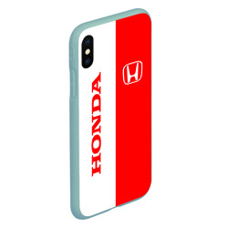 Чехол для iPhone XS Max матовый Honda red-white - фото 2