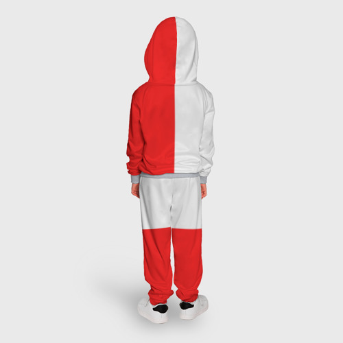 Детский костюм с толстовкой с принтом Honda red-white, вид сзади #2