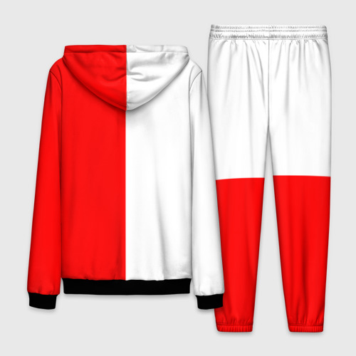 Мужской 3D костюм с принтом Honda red-white, вид сзади #1