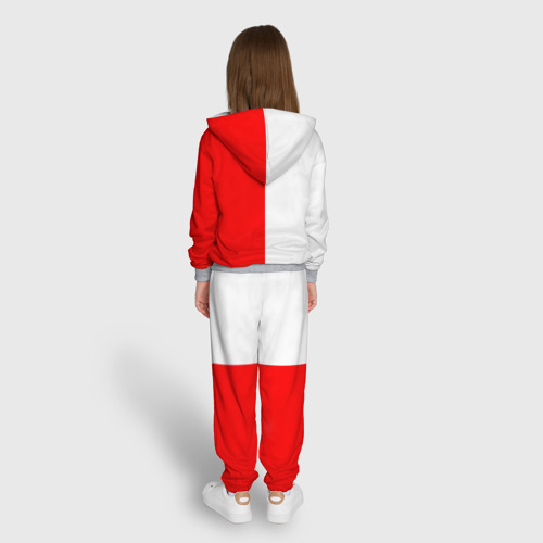 Детский костюм с толстовкой с принтом Honda red-white, вид сзади #2