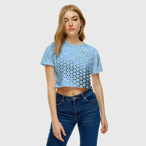 Женская футболка Crop-top 3D Математика, цвет 3D печать - фото 3