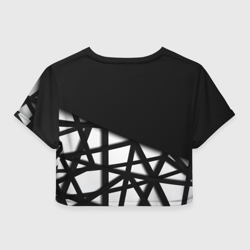 Женская футболка Crop-top 3D Black geometry, цвет 3D печать - фото 2