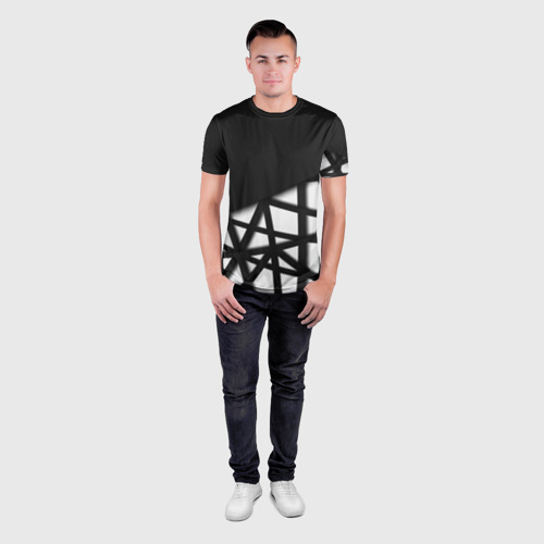 Мужская футболка 3D Slim Black geometry, цвет 3D печать - фото 4