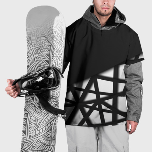 Накидка на куртку 3D Black geometry, цвет 3D печать
