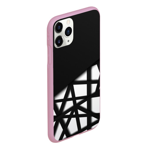 Чехол для iPhone 11 Pro Max матовый Black geometry, цвет розовый - фото 3