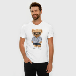 Мужская футболка хлопок Slim Модный плюшевый медведь - фото 2