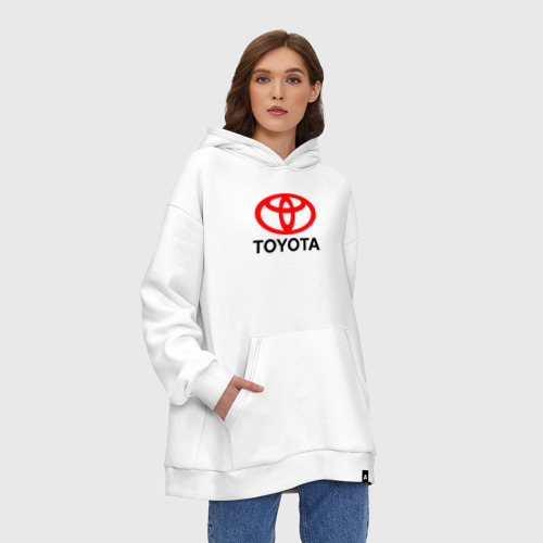 Худи SuperOversize хлопок Toyota, цвет белый - фото 4