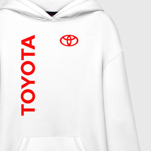 Худи SuperOversize хлопок Toyota, цвет белый - фото 3