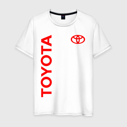 Мужская футболка хлопок Toyota, цвет белый