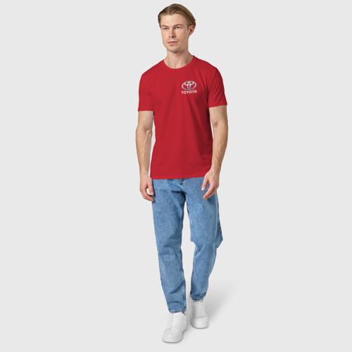 Мужская футболка хлопок Toyota, цвет красный - фото 5