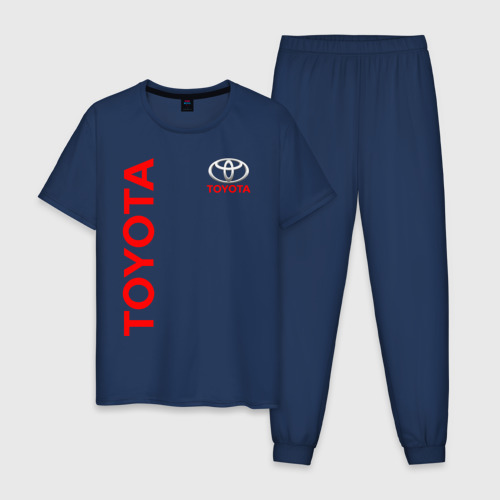 Мужская пижама хлопок Toyota Тойота, цвет темно-синий