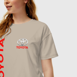 Женская футболка хлопок Oversize Toyota Тойота - фото 2