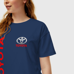 Женская футболка хлопок Oversize Toyota Тойота - фото 2