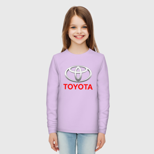 Детский лонгслив хлопок Toyota Тойота, цвет лаванда - фото 5
