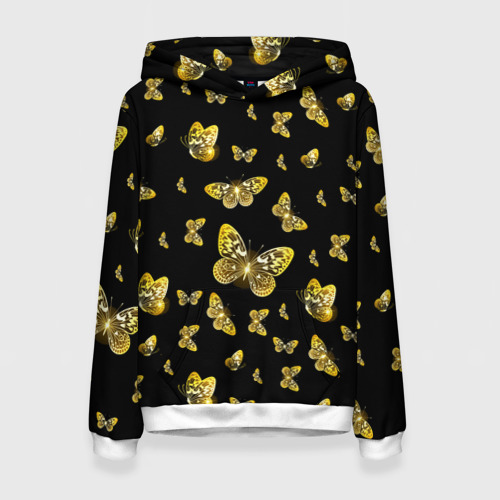 Женская толстовка 3D Golden Butterfly pattern, цвет 3D печать