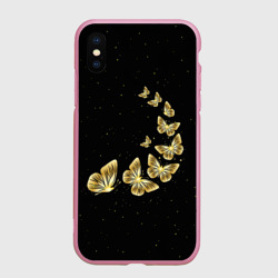 Чехол для iPhone XS Max матовый Golden Butterfly in Space