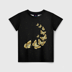 Детская футболка 3D Golden Butterfly in Space