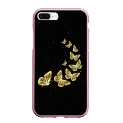 Чехол для iPhone 7Plus/8 Plus матовый Golden Butterfly in Space