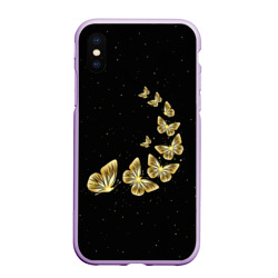 Чехол для iPhone XS Max матовый Golden Butterfly in Space