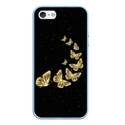 Чехол для iPhone 5/5S матовый Golden Butterfly in Space