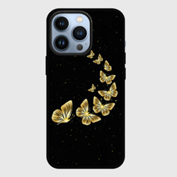 Чехол для iPhone 13 Pro Golden Butterfly in Space