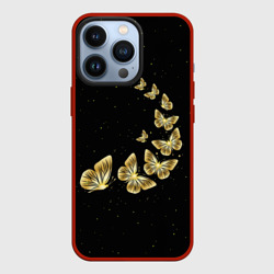 Чехол для iPhone 13 Pro Golden Butterfly in Space