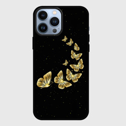 Чехол для iPhone 13 Pro Max Golden Butterfly in Space