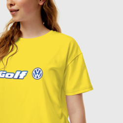Женская футболка хлопок Oversize Volkswagen Golf Фольксваген Гольф - фото 2