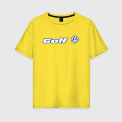Женская футболка хлопок Oversize Volkswagen Golf Фольксваген Гольф