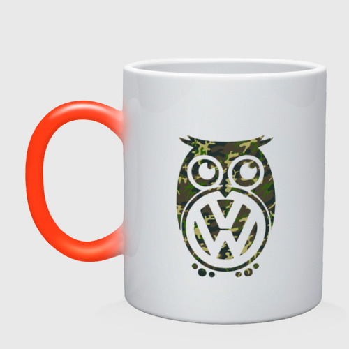 Кружка хамелеон Volkswagen Hibou, цвет белый + красный