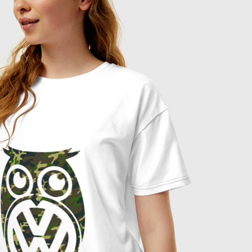 Женская футболка хлопок Oversize Volkswagen Hibou, цвет белый - фото 3