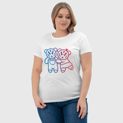 Женская футболка хлопок с принтом Volkswagen Bears | Фольксваген (Z), фото #4
