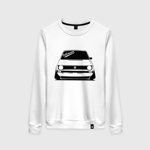Женский свитшот хлопок Volkswagen Golf Фольксваген Гольф, цвет белый