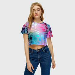 Женская футболка Crop-top 3D Листья - фото 2