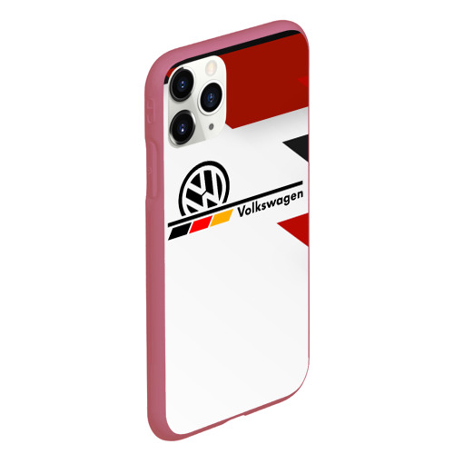 Чехол для iPhone 11 Pro Max матовый Volkswagen, цвет малиновый - фото 3