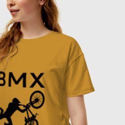 Женская футболка хлопок Oversize Велоспорт BMX - фото 2